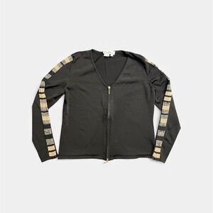 Belldini Black and Cream Knit Top